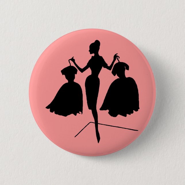 Fashiion Silhouette Pinback Button (Front)