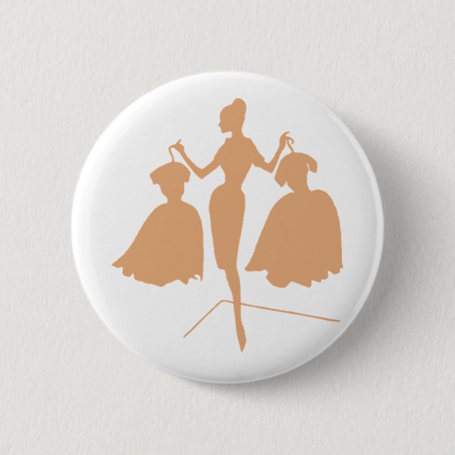Fashiion Silhouette Pinback Button (Front)