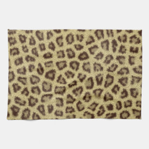 Fashinable leopard skin fluffy fur effect towel