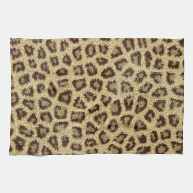 Fashinable leopard skin fluffy fur effect towel (Horizontal)