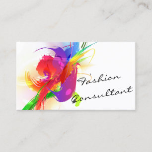 Fashion Abstract Lorikeet Paint Splatter Business Card