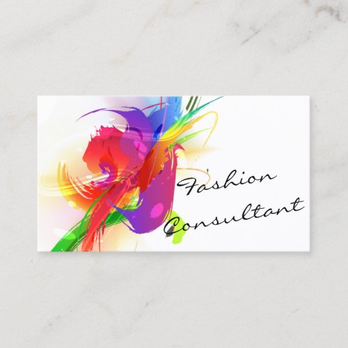 Fashion  Abstract Lorikeet Paint Splatter Business Card