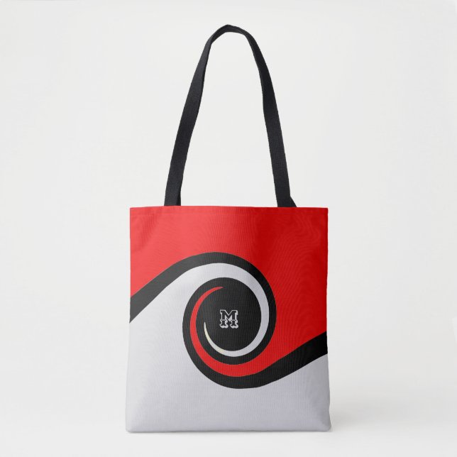 Fashion Abstract Waves Tote Bag (Front)