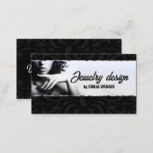 Fashion Accessories & Jewelry Black & White Business Card (Front/Back)