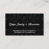 Fashion Accessories & Jewelry Black & White Business Card (Back)