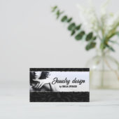 Fashion Accessories & Jewelry Black & White Business Card (Standing Front)