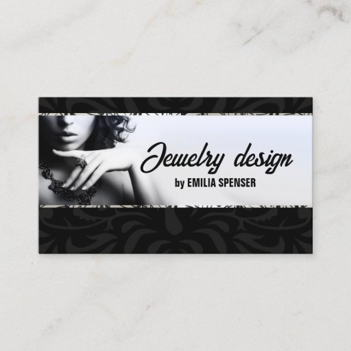 Customizable Uncolored Fashion Accessories &amp; Jewelry Card Business Card Templates