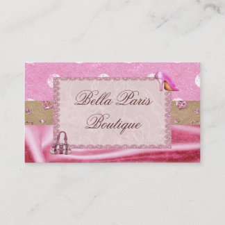 Fashion Accessories Pink Glitter Business Cards