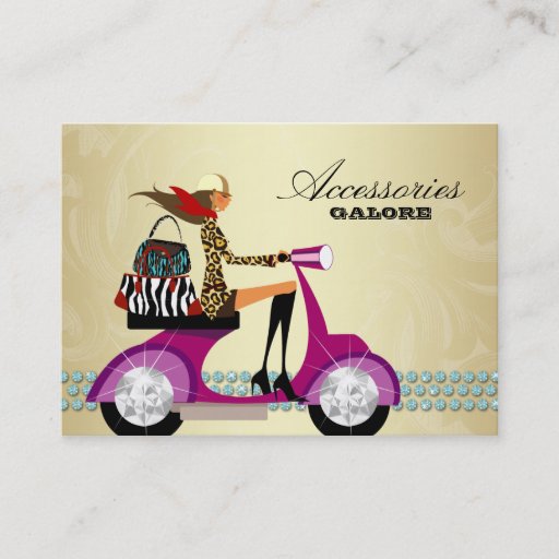 Customizable Fashion Accessories Purses Jewelry Blue Gold 2 Business Card