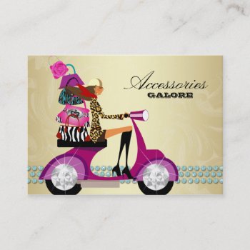 Fashion Accessories Purses Jewelry Blue Gold Business Card by thefashioncafe at Zazzle