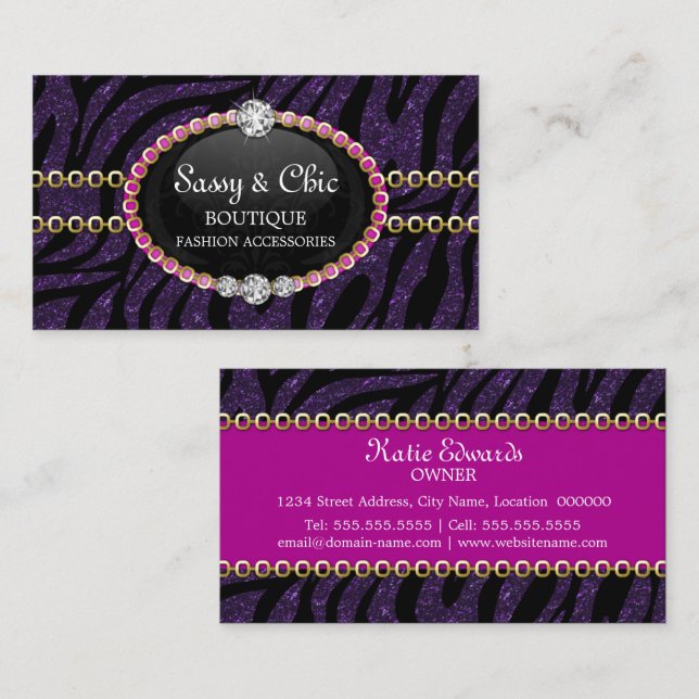 Fashion Accessory and Jewelry Business Card (Front/Back)