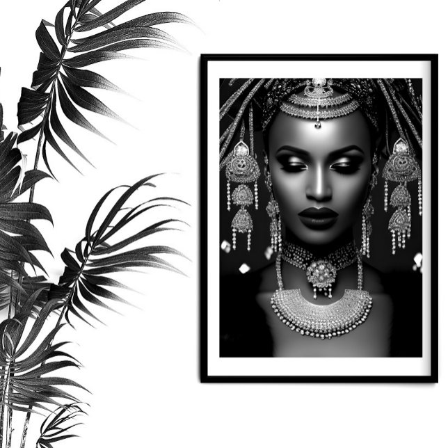 Fashion African black white jewelery Headpiece Poster (Creator Uploaded)