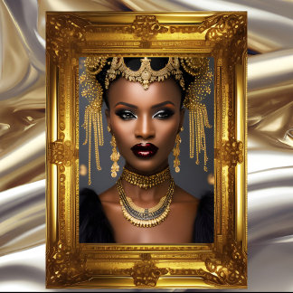 Fashion African exotic gold Black headpiece jewel Poster