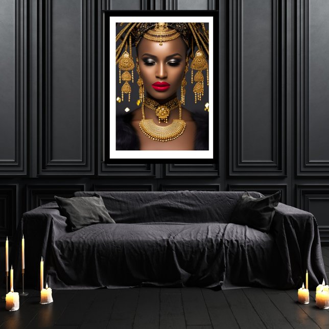 Fashion African gold Black Jeweled hair Choker Poster (Creator Uploaded)