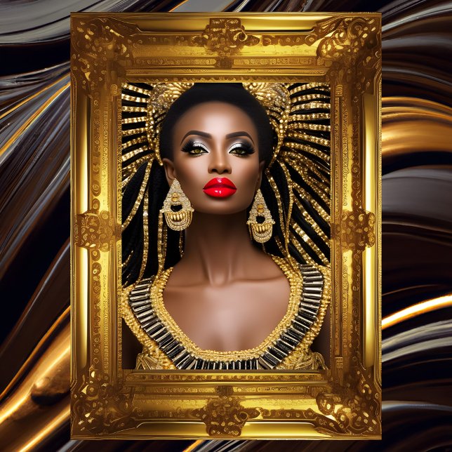 Fashion African woman gold Black Jeweled Dress Poster (Creator Uploaded)