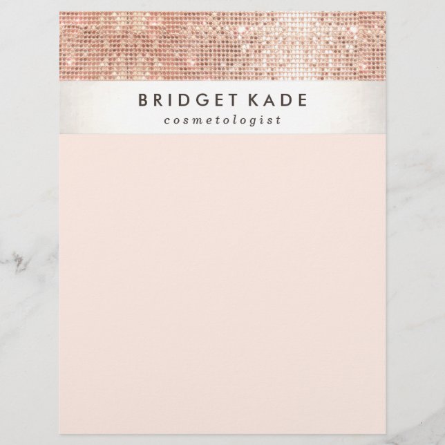 Fashion and Beauty Salon Faux Copper Sequin Flyer (Front)