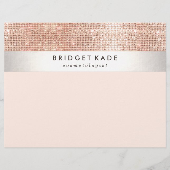 Fashion and Beauty Salon Faux Copper Sequin Flyer (Front)