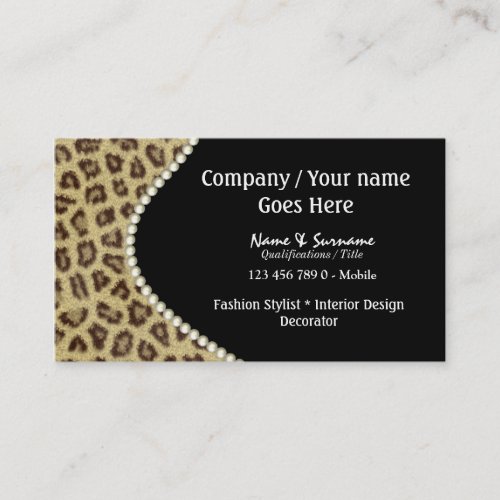 Fashion animal fur spots business card