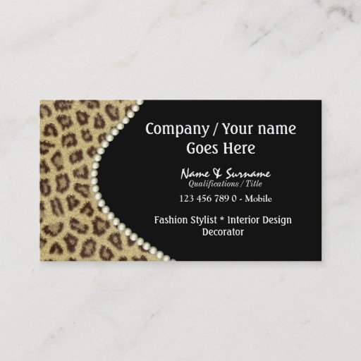 Customizable Fashion animal fur spots business card