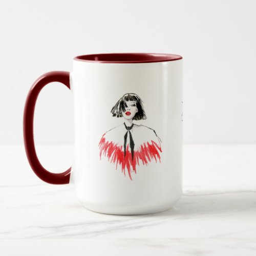 Fashion Art Black and Red 2 15oz Ringer Mug