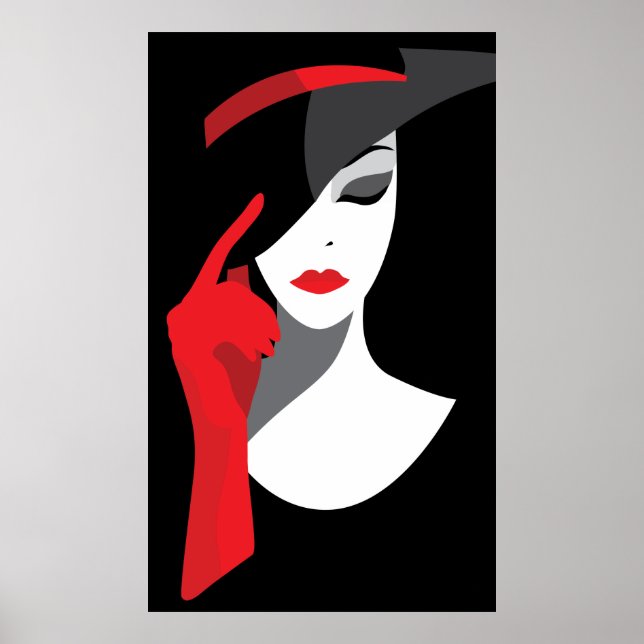 Fashion art deco elegant stylish illustration poster (Front)