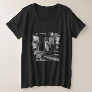 FASHION Art Girl Black and Gray Beautiful #2 Plus Size T-Shirt
