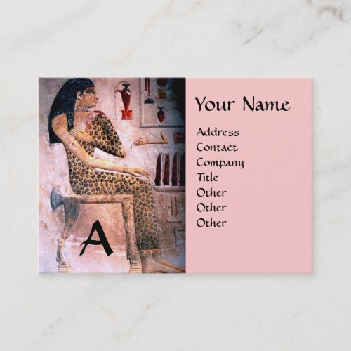 FASHION  BEAUTY OF ANTIQUE EGYPT MONOGRAM pink Business Card