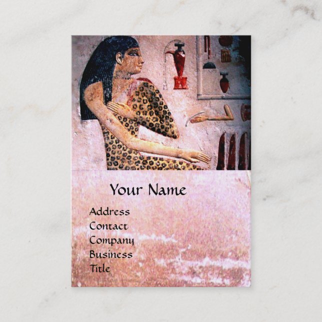 FASHION & BEAUTY OF ANTIQUE EGYPT MONOGRAM,pink Business Card (Front)