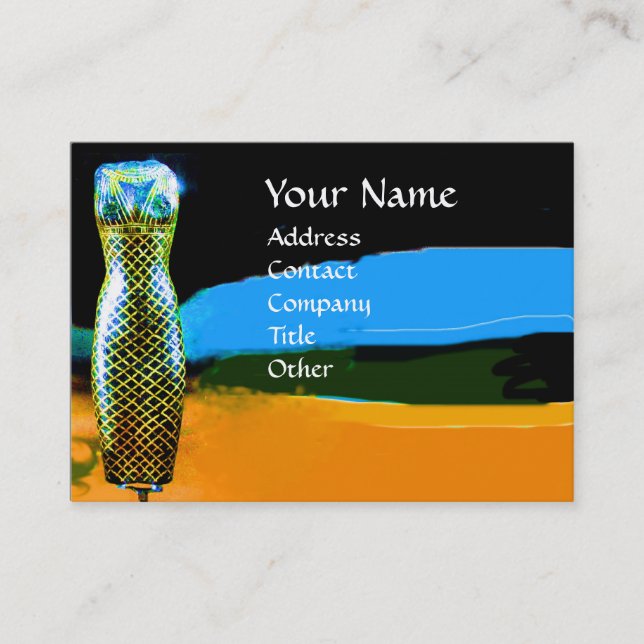 FASHION & BEAUTY OF ANTIQUE EGYPT MONOGRAM yellow Business Card (Front)