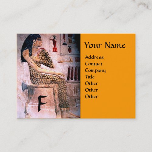 FASHION  BEAUTY OF ANTIQUE EGYPT MONOGRAM yellow Business Card