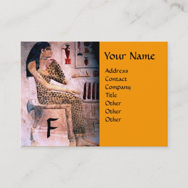 FASHION & BEAUTY OF ANTIQUE EGYPT MONOGRAM yellow Business Card (Front)