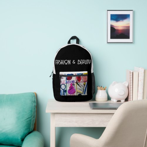 FASHION  BEAUTY white top Printed Backpack