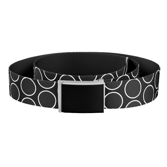 Fashion Belt-Black & White Dots Belt (Coil)