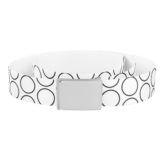 Fashion Belt-Black & White Dots Belt (Coil)
