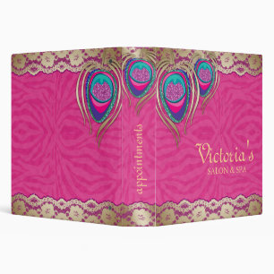 Fashion Binder Portfolio Peacock Pink Zebra