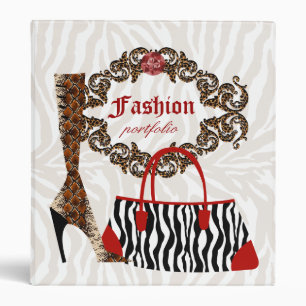 Fashion Binder Portfolio Zebra Purse Leather Boot