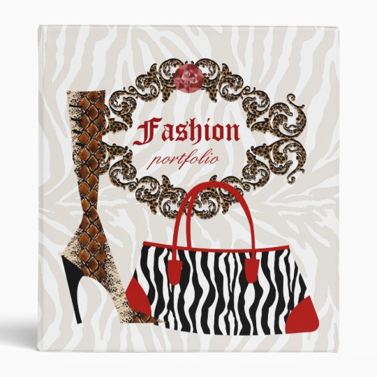 Fashion Binder Portfolio Zebra Purse Leather Boot