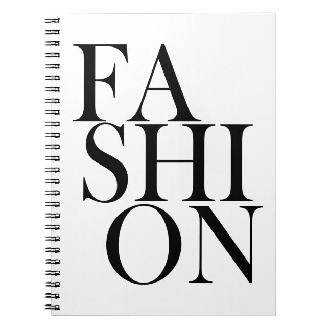 FASHION - Black Fashionista Typography Notebook (Front)