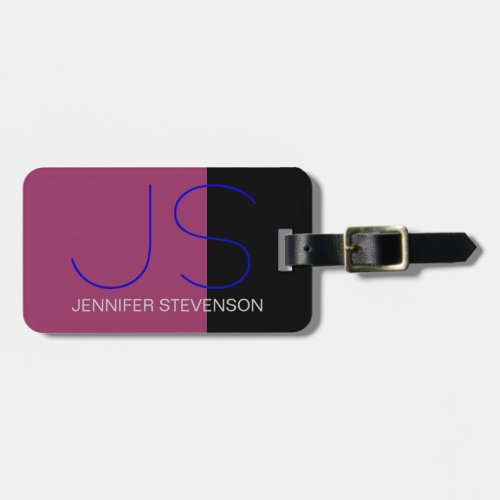 Fashion Black Grey Blue Monogram Luggage Tag