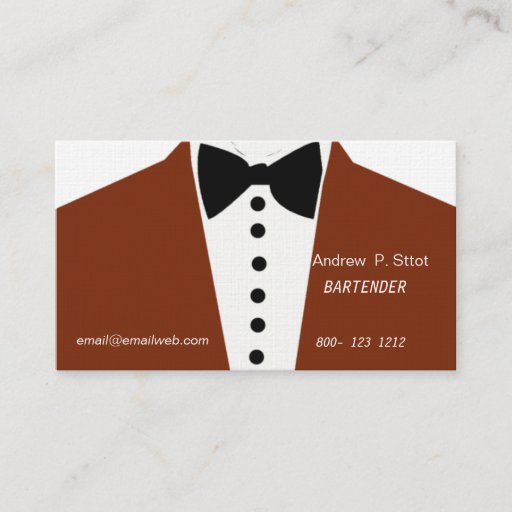 Customizable Bartender Sylish Design Business Cards