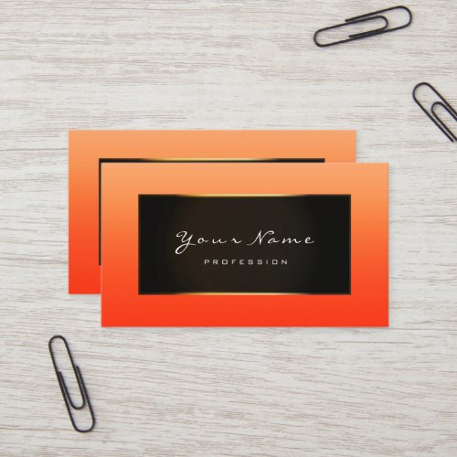 Fashion Blogger Framed Black Frame Gold Coral Business Card