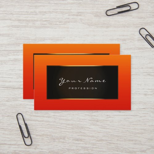 Fashion Blogger Framed Black Frame Gold Orange Red Business Card