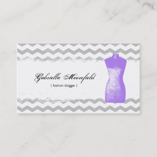 Customizable Fashion Blogger Purple Contact Business Cards