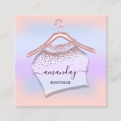Fashion Blogger Stylist Influencer Rose Cloth Hang Square Business Card