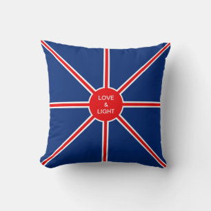 Fashion Blue Red and White Throw Pillow