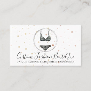 Fashion Boutique Black Night Lingerie Underwear Business Card