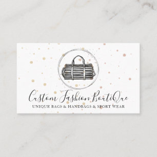 Fashion Boutique Black White Handbag Business Card
