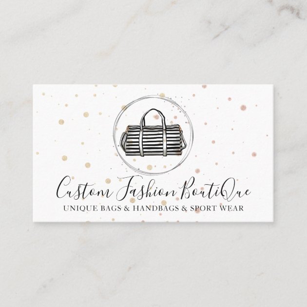 Fashion Boutique Black White Handbag Business Card