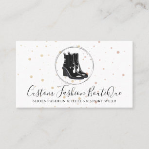 Fashion Boutique Black Winter Shoes Business Card