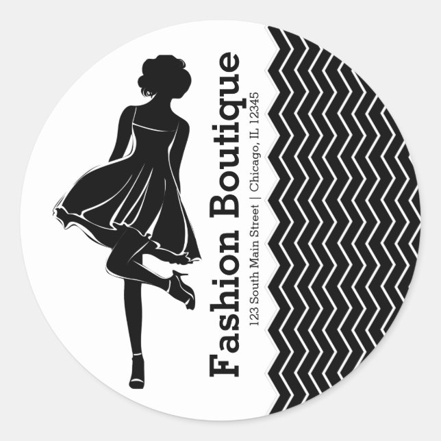 Fashion boutique classic round sticker (Front)